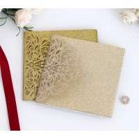 Golden Invitation Card Glitter Thank You Card New Wedding Invitation